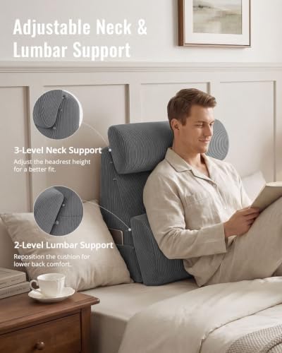 Blissful Diary Reading Pillow with Adjustable Neck & Lumbar Support, 21" - Image 2