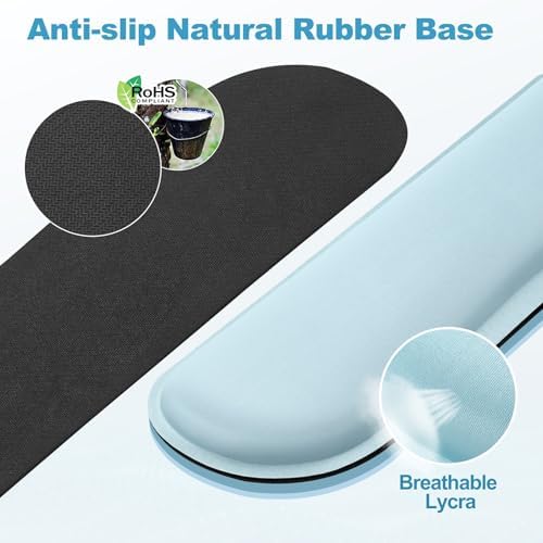 Gimars Upgrade Enlarge Gel Memory Foam Set Keyboard Wrist Rest Pad, Mouse Wrist Cushion Support for Office, Computer, Laptop, Mac, Comfortable, Lightweight for Easy Typing Pain Relief,Sky Blue - Image 4