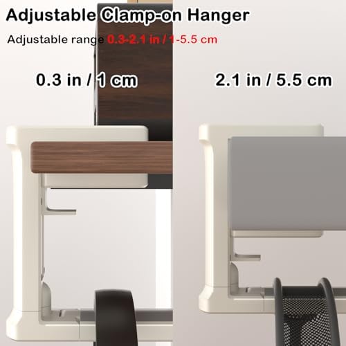 Headphone Hook - Adjustable Clamp-on Headphone Holder (White_2 Pack) - Image 7