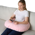 Reading Pillow for Gaming Reading Crochet, U Shaped Arm Support Pillow with Removable Cover Reducing Arching Neck for Adult Reading and Working Sitting on Bed Sofa for Arm Rest (Pink) by Rushanpeace