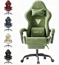 Ferghana Ergonomic Velvet Gaming Chair with Massage, Footrest & Reclining High Back, Racing Style Computer Desk Chair for Adults, Home Office Use, Green by FerghanaGamingChair