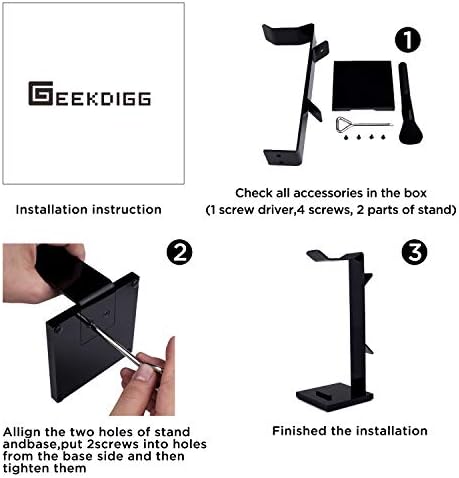 Headphone Stand Gaming Headset Holder For Desk Cable Organizer & Cellphone Stand for All Headphones Size headphone Holder Set Gaming PC Accessories Gaming Station – Black - Image 5