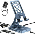 NEWQ iPad Docking Station Stand, 11-in-1 Adapter with 4K@120Hz HDMI, 10Gbps USB Ports, SD/TF 4.0 Reader, RJ45, Audio, for Tablets, Steam Deck, ROG Ally, Legion Go, Msi Claw(with 65W Adapter) by NewQ