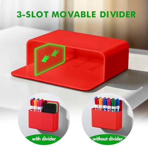 2 Pack Magnetic Pen Holder Cup for Whiteboard, Classroom Supplies - Image 3