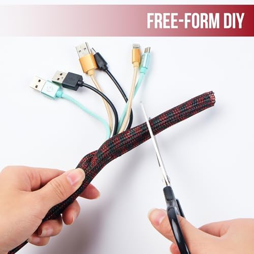 Cable Management Sleeve Split Braided Wire Loom 1/2 Inch-10FT - Image 5