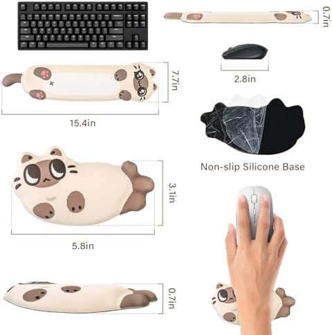 Keyboard Wrist Rest and Mouse Pad Set, Wrist Rest for Keyboard and Mouse - Image 3