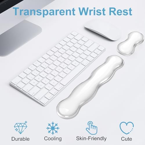 Gel Keyboard Wrist Rest Set - Ergonomic Computer Desk Pad for Typing Pain Relief, Cute Silicone Cushion for Support Hand & Arm, Comfortable Wrist Rest for Gaming Laptop Office & Home Accessories - Image 2
