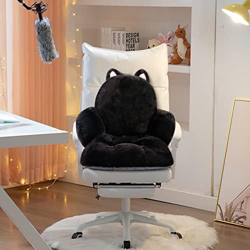 Cute Chair Cushion, Chair Pillow for Gaming, Black Cat, 17x16.5 in | Computer Chair Cushion, 2 Ties Prevent Slipping, for Office Desks, Floor Seating, Bedrooms, Playrooms, Dining and Living Room - Image 2