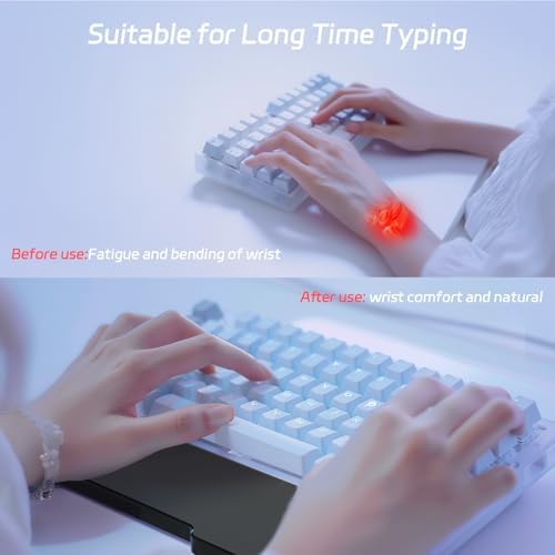 Acrylic Keyboard Wrist Rest - Compact 60% Keyboard- Mechanical Keyboards Ergonomic Palm Rest for Computer Keyboard,Anti-Slip Base,Wrist Pad for Laptop,Office & Home-Easy Typing (Black) - Image 7