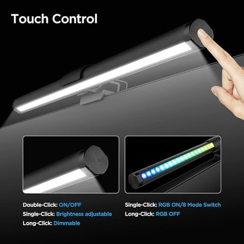 RGB Monitor Light Bar Dual USB Reading Screen Lamp Touch Switch - Image 6