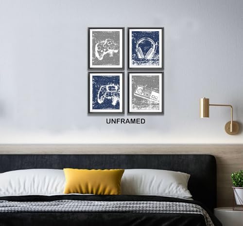 Retro Video Game Gaming Poster Prints for Home Boys Room Playroom Decor,Black And White Video Game Decorations Prints Wall Art Unframed 4pcs 8x10inches,Gift for Gamer Boys Gaming Love (8×10 inc) - Image 4