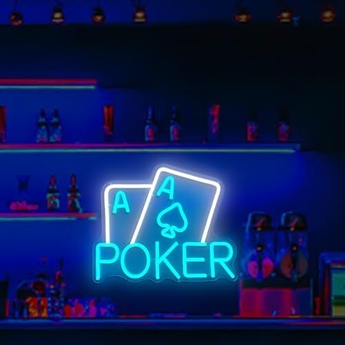 Playing Cards Neon Signs Dimmable Poker Neon Sign for Wall Decor Led Sign Gamer Neon Light Up Sign forMan Cave Bedroom Casino Bar Hotel Play Room Birthday Party Decor Shop Hotel - Image 2