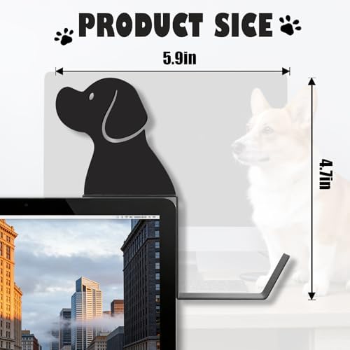 Metal Dog and Cat Headphone Holder for Monitor, Labrador, Black - Image 3