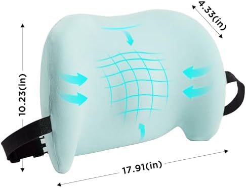 Lumbar Support Pillow for Office Chair, Memory Foam Car Back Cushion | Lumbar Pillow Lower Back with Adjustable Straps, Ergonomic Chair Back Pillow for Office, Car, Gaming Chairs and Bed - Image 2