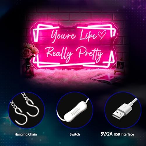 You're Like Really Pretty Neon Sign for Wall Decor, LED Signs Light - Image 5