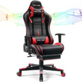 GTPLAYER Gaming Chair with Speakers, Video Game Chairs with Footrest, PC Game Chairs for Adults - Padded High Back Ergonomic Reclining Silla, Linkage Armrest, 909MF, Black-Red by GTPLAYER
