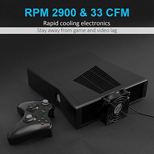 ELUTENG USB Fan 80mm, USB Computer Fan 5V Quite USB Ventilation Fan Compatible with 3 Speed Control for Receiver DVR Playstation Xbox Computer Cabinet Cooling 80 x 80 x 25mm - Image 3
