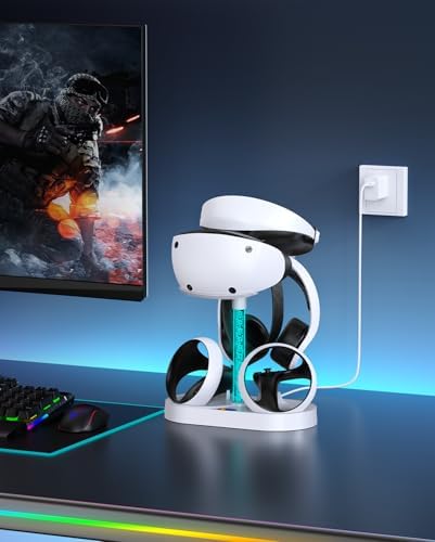 FASTSNAIL RGB Charging Stand & Storage Station for PlayStation VR2 - White - Image 2