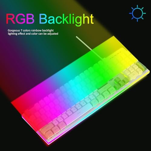 MageGee GT838 Gaming Keyboard and Mouse Combo, 104 Keys RGB Backlit Quiet Wired Keyboards with Number Pad, Metal Panel, Anti-Ghosting, Keyboards Set for Desktop, Laptop, PC, Green - Image 4