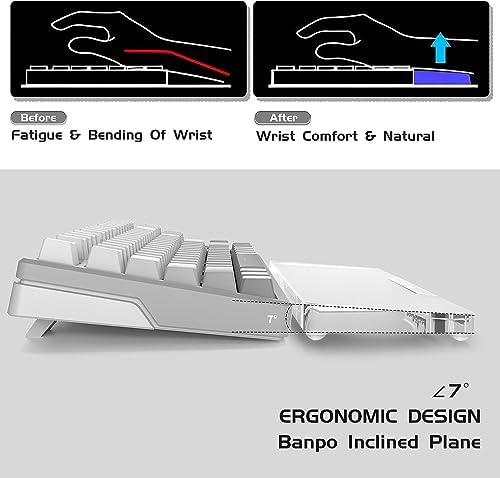 Acrylic Keyboard Wrist Rest -80% TKL Mechanical Keyboard- CNC Aluminum Alloy Customized Logo Desk Wrist Support for Computer Keyboard,Anti-Slip Base,Wrist Pad for Office & Home,Silver - Image 3