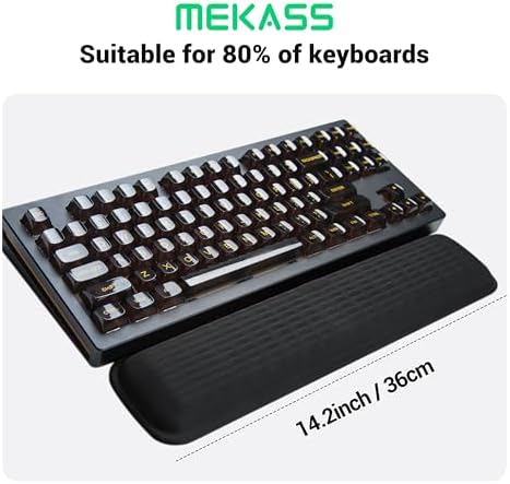 Mekass TKL Keyboard Wrist Rest, Super Soft Memory Foam Ergonomic Computer Wrist Support Pad, Comfortable Desk Wrist Cushion, Laptop Keyboard Arm Hand Rest for Wrists Pain Office Gaming Typing (Black) - Image 6