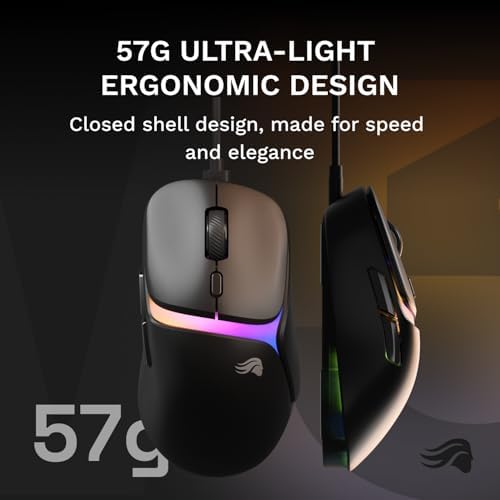 GLORIOUS Gaming Model D3 Wired Gaming Mouse - Ultralight 57g Weight, 130M Click Optical Switches, 30K DPI BAMF 3.0 Sensor, 750 IPS Tracking, 50G Acceleration, Supports All Grip Types - Black - Image 5