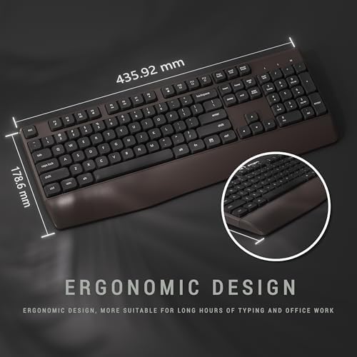 MPTOG Ergonomic Wireless Keyboard and Mouse Combo, Coffee - Image 4