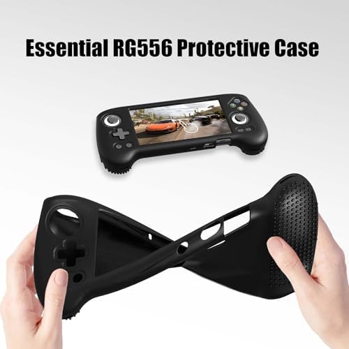 Silicone Protective Case for RG556, Only Compatible with Anbernic RG 556 Handheld Game Console Anti-Scratch Washable Soft Skin Case (Black) - Image 3