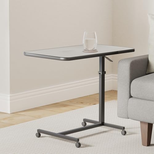 ProHeal Medical Overbed Table with Wheels and Adjustable Height - Gray Rolling Over Bed Table for Home and Hospital Use - Image 2