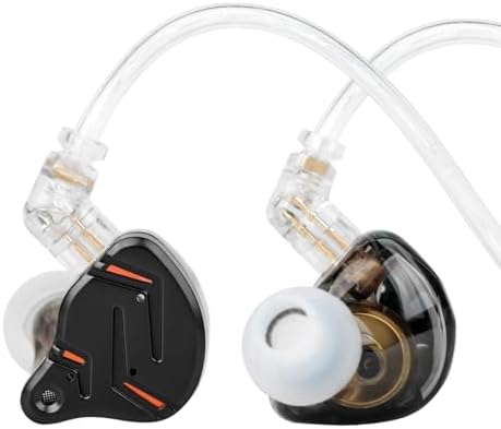 2026 Latest KZ ZST PRO X in Ear Monitor Headphone, 1BA 1DD Hybrid Driver Wired Gaming Earbuds Deep Bass Sound Ear buds HiFi IEM for Gaming Music Video Singer Musician Drummer (without mic, Black Gold) by Yinyoo