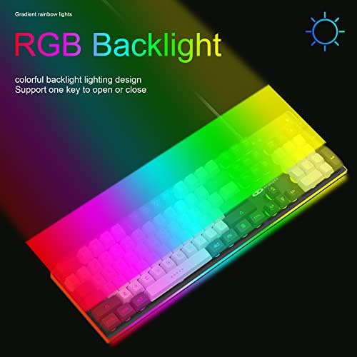 MageGee GT838 Gaming Keyboard and Mouse Combo, 104 Keys RGB Backlit Quiet Wired Keyboards for Laptop PC MAC, with Number Pad, Metal Panel, Anti-Ghosting, White Black - Image 2