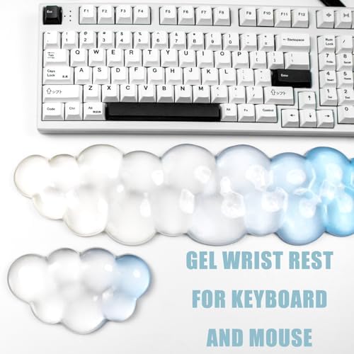 Gel Keyboard and Mouse Wrist Rest, Cloud Wrist Pad for Computer Keyboard | Blue Wrist support for Keyboard 60%/68%/75%,Cloud Wrist Rest,Keyboard Cushion, Comfort & Support for Typing and Gaming - Image 4