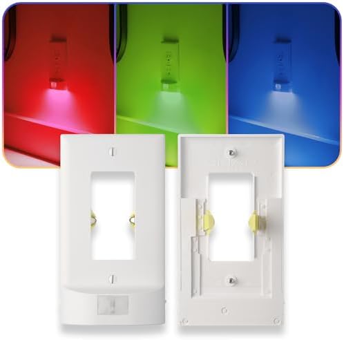 1 Pack - SnapPower Multi-Color GuideLight – Outlet Cover RGB Lights, Customizable Ambient Lighting/Mood Lighting for Home, Kitchen, Gaming Room, Kids Bedroom, Nursery, Holiday Decor (White, Decor) by SnapPower