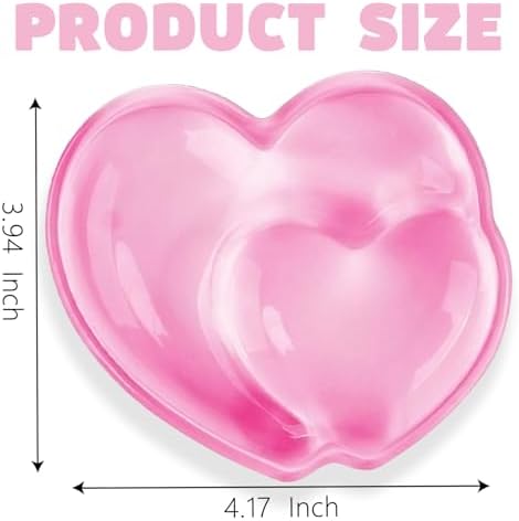 Gel Wrist Rest for Keyboard and Mouse Transparent Pink Heart Elbow Pad Cushion Ergonomic Cute Clear Cool Mouse Wrist Pad Silicone Non-Slip Support for Computer Gaming Home Office Hand Pillow - Image 3