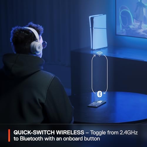 SteelSeries Arctis Nova 5P Wireless Multi-System Gaming Headset — White — Neodymium Magnetic Drivers — 100+ Audio Presets — 60 HR Battery — 2.4GHz or BT — Gen2.X Mic — PS5, PS4, PC, Switch, Mobile - Image 4