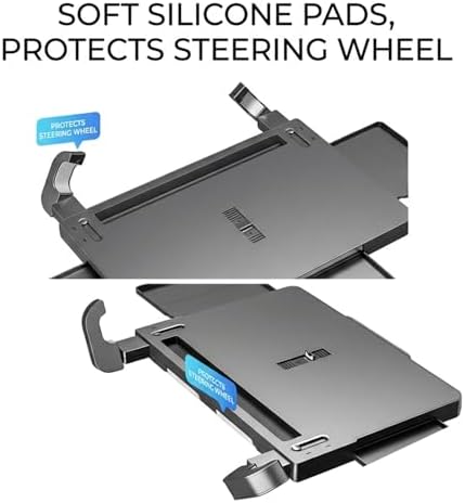 Car Back Seat Tray Table with Expandable Tray - 2-Sided Car Desk for Kids & Adults, Extra Wide & Sturdy Headrest Mount with Non-Slip Pad, Tablet/Laptop Holder for Road Trip(Carbon fiber front panel) - Image 6