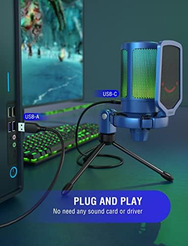 FIFINE AmpliGame A6VB USB Condenser Gaming Mic with RGB for PS5 Streaming - Image 5