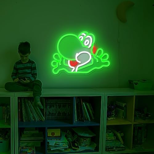 Animal Neon Sign for Wall Decor Dimmable Anime Neon Sign Green Led Anime Neon Lights Neon Signs Anime Gamer Neon Sign for Game Room Living Room for Gifts - Image 5