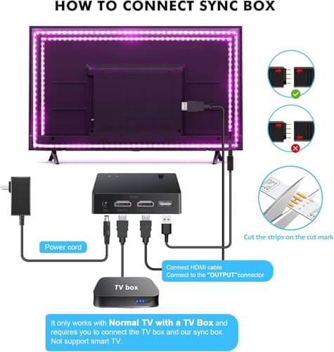 Nexillumi HDMI LED Lights for TV, 32.8ft TV LED Backlight for 70-100 Inch, RGB LED Strip Lights Behind TV, APP Remote Control Music Sync TV Led Lights for Bedroom - Image 7