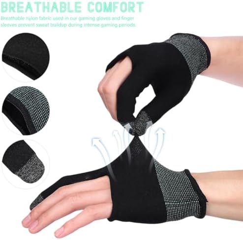 BESPORTBLE Gaming Finger Sleeves Touchscreen Game Gloves with Copper Fiber Conductive Tips Breathable Elastic Fit Sweat-Resistant Mobile Gaming Gloves for Smartphones and Tablets - Image 3