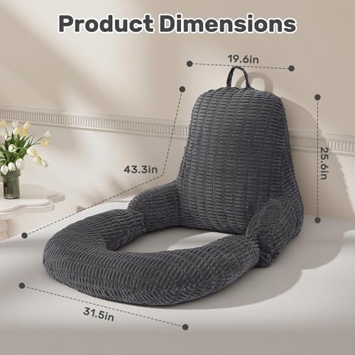 Reading Pillow for Bed, Backrest Pillow with Arms for Adult - Image 3