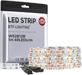 BTF-LIGHTING WS2812B IC RGB LED Strip,UL Listed,Pure Gold Wires,DC5V 3.28FT 60LED 5050SMD,Individually Addressable,Flexible for DIY Chasing Full Color Project,3M Tape,IP65(No Adapter or Controller) by BTF-LIGHTING