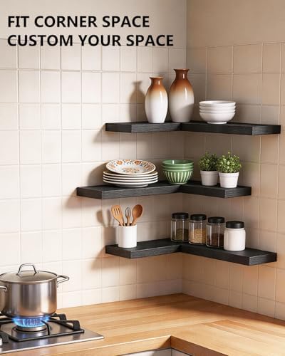 WALI Floating Shelves for Wall, 1 Tier Bathroom Storage Shelf Over Toilet, for Bedroom Bookshelf, Living Room Decor, Kitchen, Nursery, Laundry, Soundbar Floating Shelf Mount Under TV (CS101L), Black - Image 7