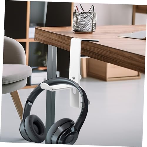 Lurrose Adjustable Metal Headphone Rack Under Desk with Non-Slip Pad Headset Hanger Clamp for Desktop Organization Compact Portable Design Suitable for Various Widths - Image 4