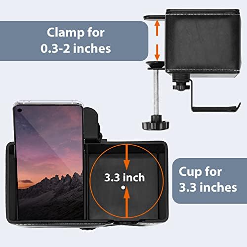 Under Desk Cup Holder Clamp on Cup Holder PU Leather Clip on Desk Organizer - Image 6