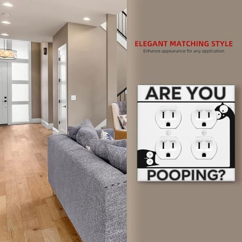 Decorative Switch Plate Covers Funny Bathroom Art with Are You Pooping 2-Gang Duplex Light Switch Covers Gfci Wall Plate Electrical Receptacle Switchplate Plug Faceplate for Country Decor - Image 7