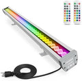 144W RGBW LED Wall Washer Light with RF Remote, 120V RGB Linear Light Bar by Landscapestation
