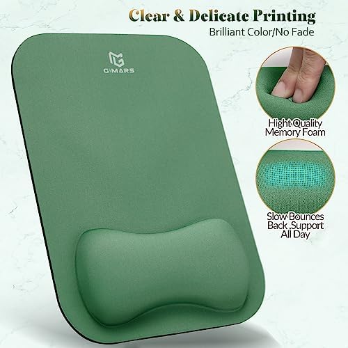 Gimars Large Smooth Superfine Fibre Memory Foam Ergonomic Mouse Pad Wrist Rest Support - Mousepad with Nonslip Base for Laptop, Computer, Gaming & Office，Red Camouflage - Image 6