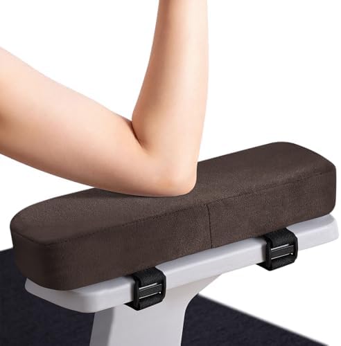 Smiry Memory Foam Office Chair Armrest Pads, Non-Slip Armrest Cushion | Ergonomic Arm Rest Pads with Adjustable Buckles and Straps, Elbow Relief for Desk, Gaming & Wheelchair, Chocolate, Set of 2 by Smiry