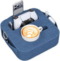 Couch Cup Holder Pillow, Couch Caddy for Drink, Snack, Phone, Remote, Game Controller, Removable and Washable Cup Cozy Pillow, Small Sofa Cup Holder Tray for Bed, Car, Desk, Sofa, Blue by Unknown